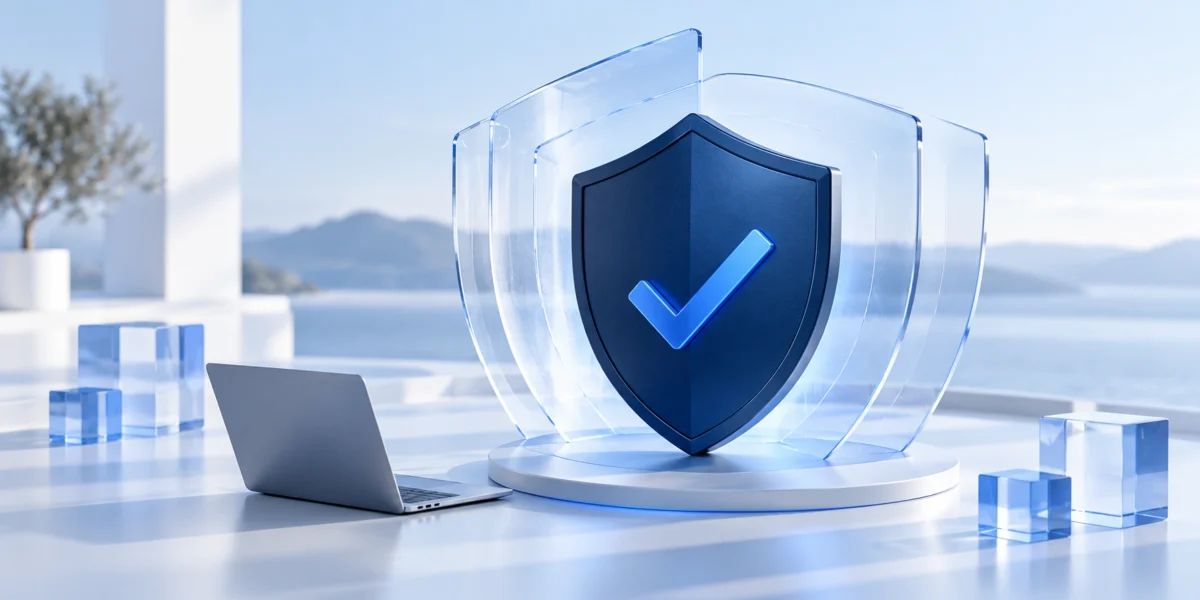 Illustration of layered safeguards around a device.
